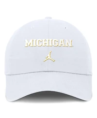 Jordan Men's White Michigan Wolverines Club Swoosh Performance Adjustable Hat