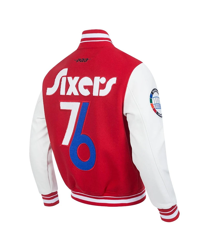 Pro Standard Men's Red Philadelphia 76ers 2024/25 City Edition Wool Varsity Full-Zip Jacket