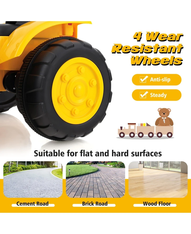 12V Kid's Ride on Excavator with Adjustable Digging Bucket