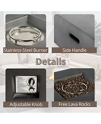 Mondawe 35-inch,50,000 Btu Square Planter BaseOutdoor Propane Fire Pit Table