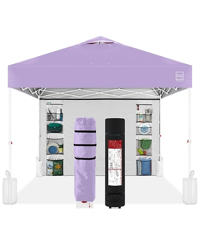 Best Choice Products 10x10ft Easy Setup Pop Up Canopy, Portable Tent w/ Side Wall, 1-Button Push