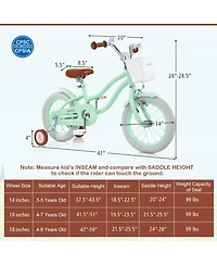 14 Inch Kids Bike with Adjustable Seat and Bell for 3-8 Years Olds