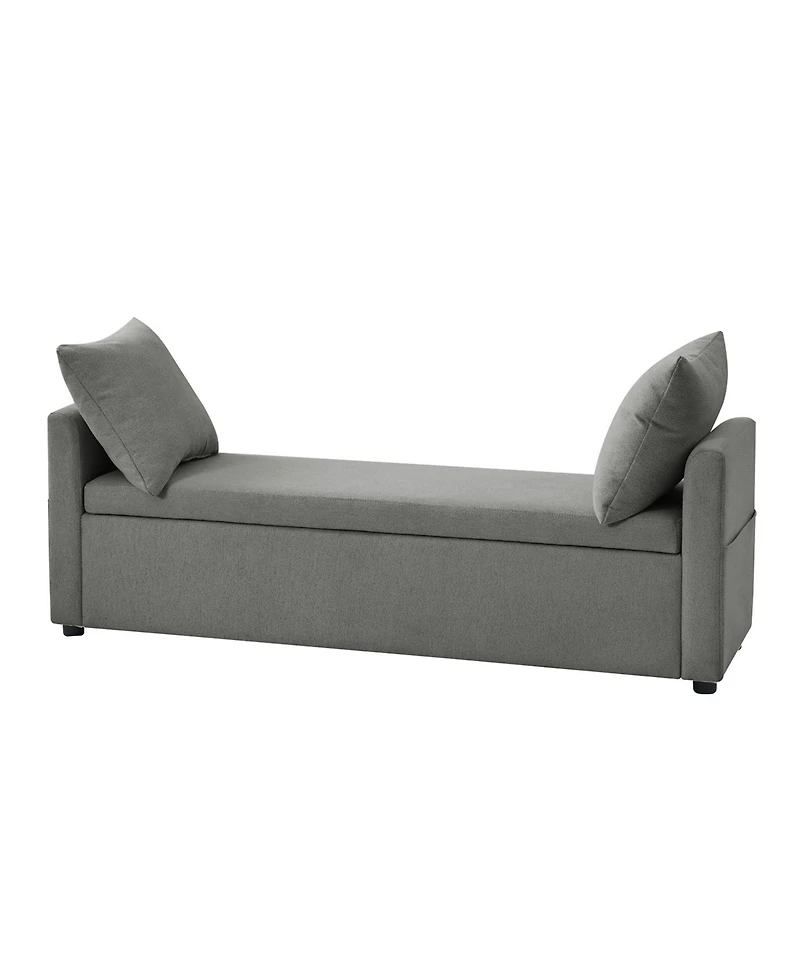 Gema Modern Storage Bench with Two Pillows and Pocket