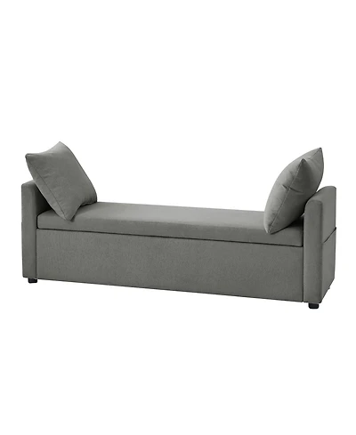 Gema Modern Storage Bench with Two Pillows and Pocket