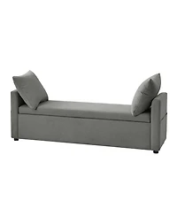 Gema Modern Storage Bench with Two Pillows and Pocket