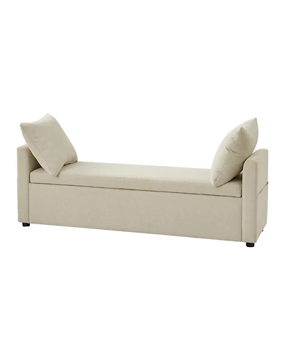 Gema Modern Storage Bench with Two Pillows and Pocket