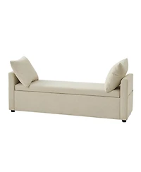 Gema Modern Storage Bench with Two Pillows and Pocket