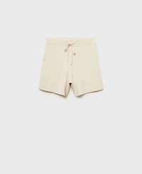 Mango Women's Ribbed Knitted Shorts