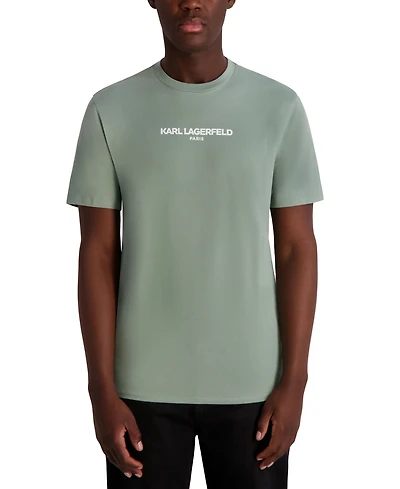 Karl Lagerfeld Paris Men's Short Sleeve Crewneck Logo T-Shirt