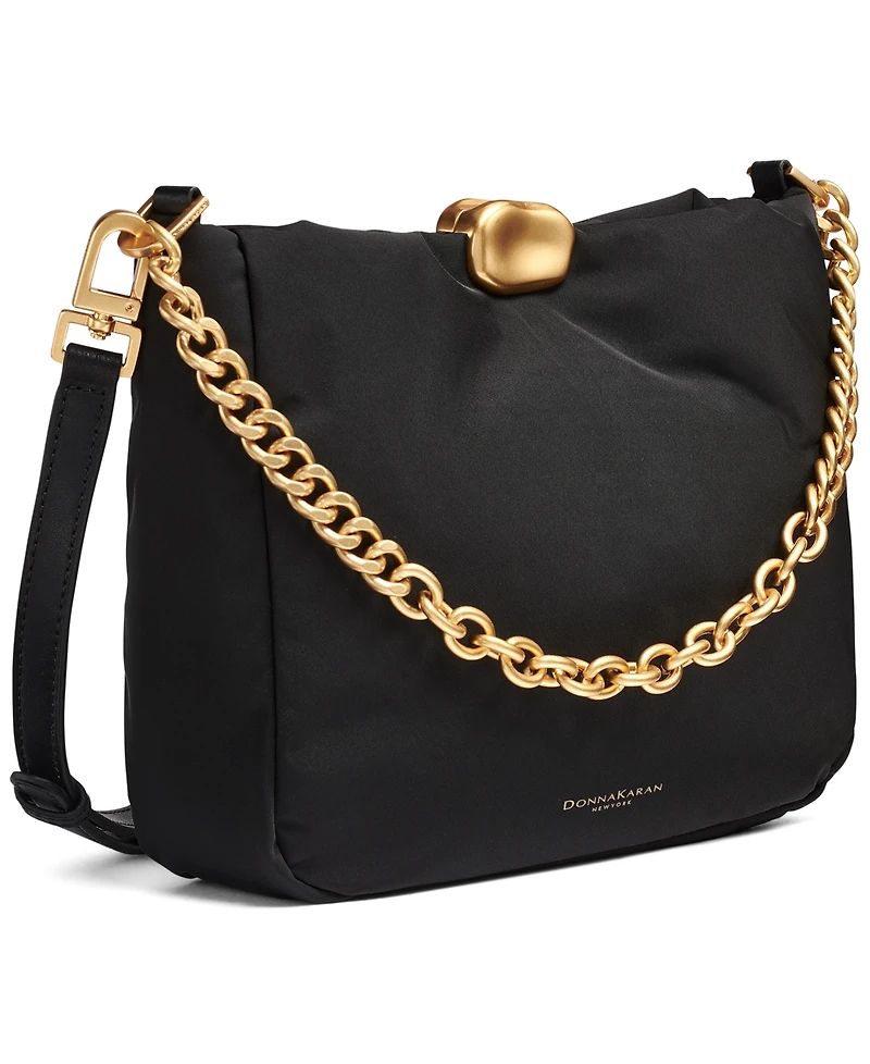 Donna Karan New York Crepe Nylon Small Crossbody with Chain Strap