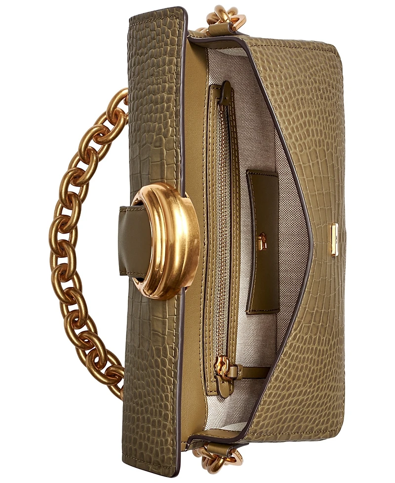 Donna Karan New York Valley Stream Embossed Croco Shoulder