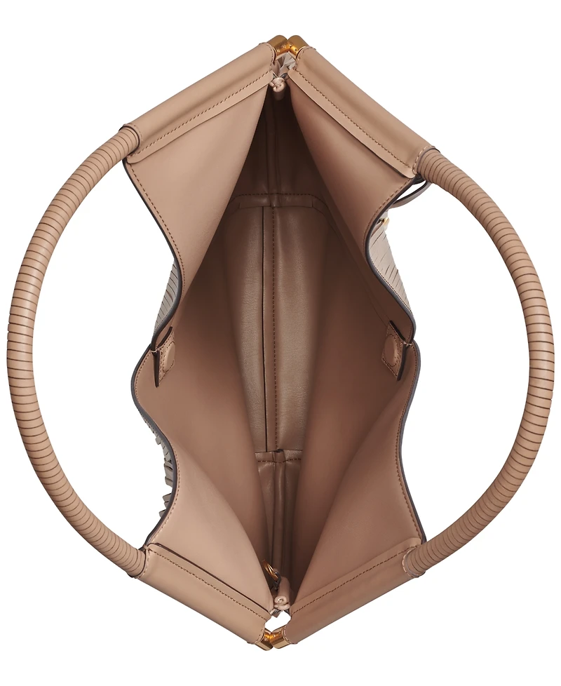 Donna Karan New York Baldwin Large Laser-cut Shoulder with Leather Wrapped Rounded Handle