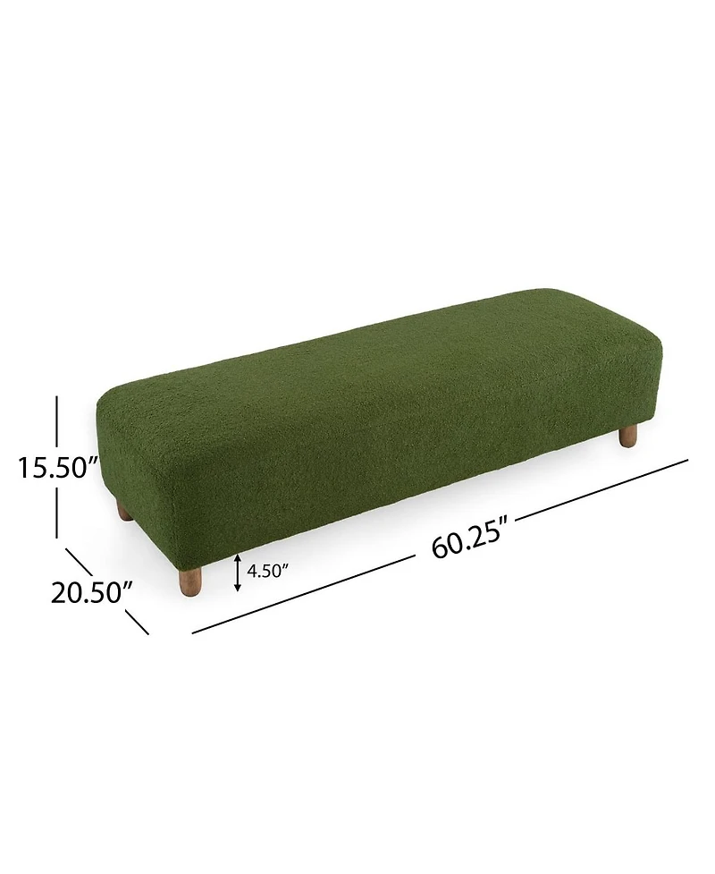 Rectangular Upholstered Ottoman Bench with Foam Cushion and Wood Legs for Living Room or Bedroom Seating Modern Accent Furniture-The Pop Home