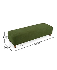 Rectangular Upholstered Ottoman Bench with Foam Cushion and Wood Legs for Living Room or Bedroom Seating Modern Accent Furniture-The Pop Home