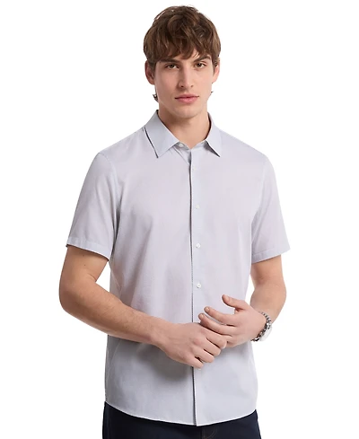 Michael Kors Men's Short Sleeve Mini Bowtie Print Button-Front Shirt