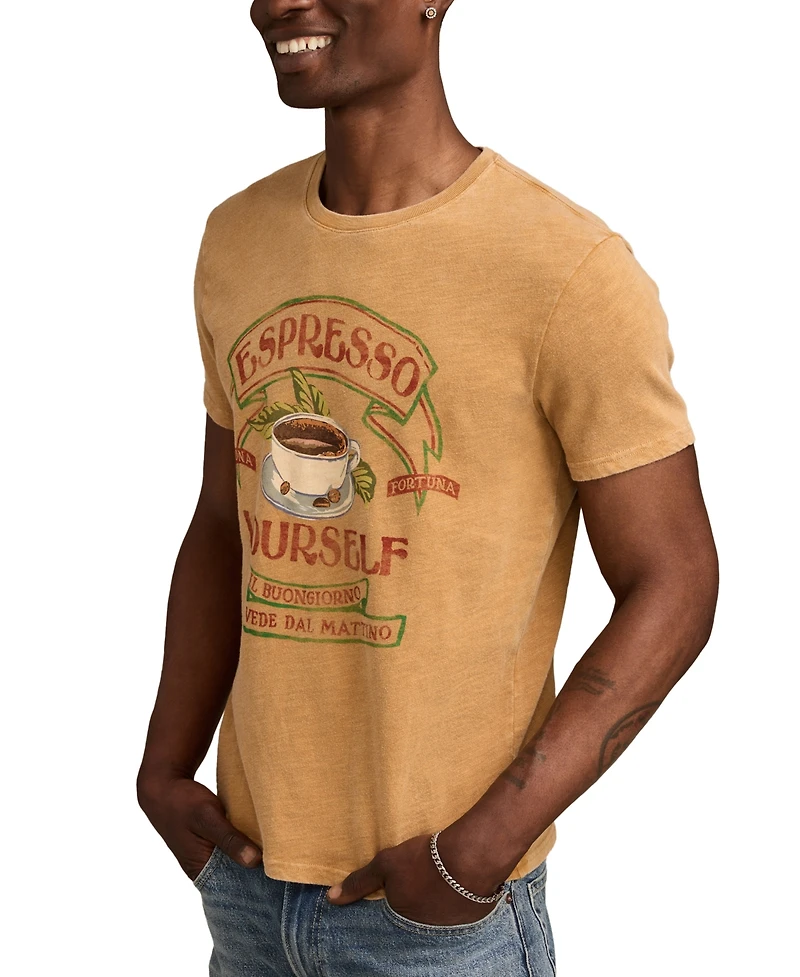 Lucky Brand Men's Espresso Yourself Short Sleeve Crewneck Graphic T-Shirt