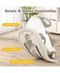 Convertible Rocking Horse and Sliding Car with Detachable Balance Board-Black