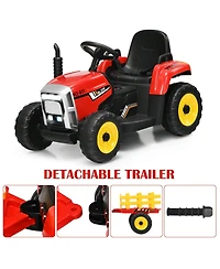 12V Ride on Tractor with 3-Gear-Shift Ground Loader for Kids 3+ Years Old