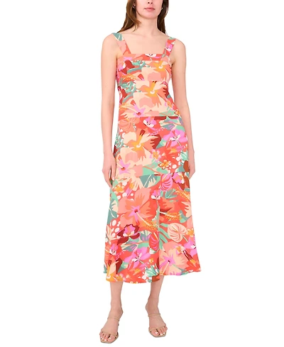 Msk Petite Floral-Print Maxi Dress