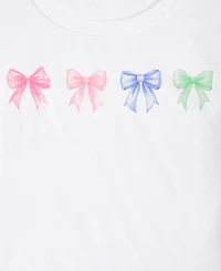 With Jules Big Girls Multi Bow Graphic Cotton T-Shirt
