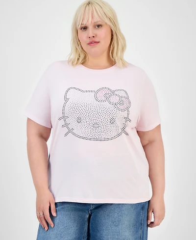 Grayson Threads, The Label Trendy Plus Rhinestone Hello Kitty Tee