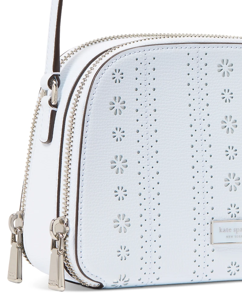 Kate Spade New York Serena Pointelle Double-Zip Dome Leather Crossbody
