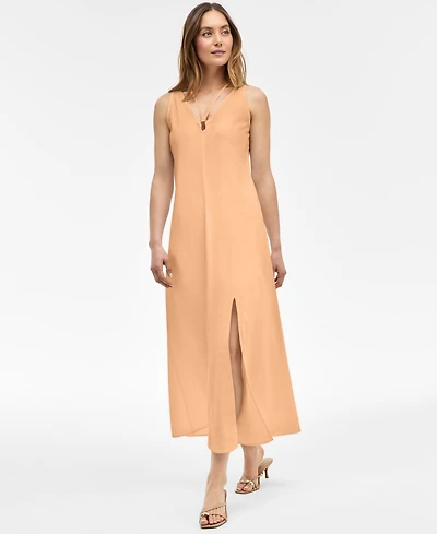I.n.c. International Concepts Women's Linen-Blend O-Ring Maxi Dress, Exclusively at Macy's
