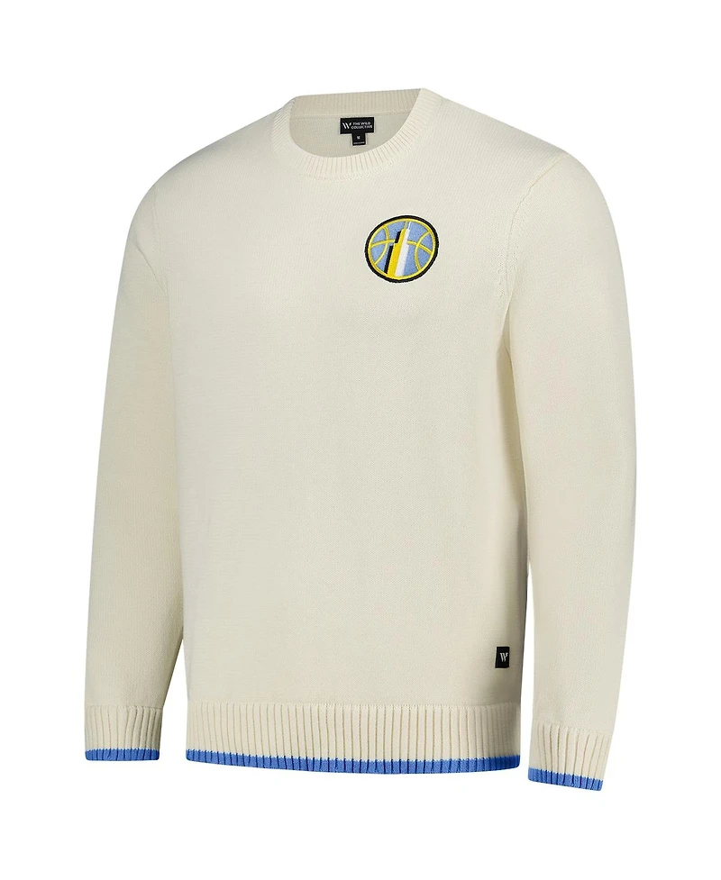 the Wild Collective Men's and Women's Cream Chicago Sky Jacquard Pullover Sweater