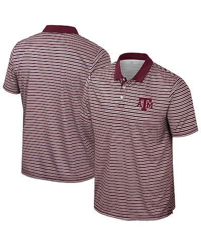 Colosseum Men's Maroon Texas A&M Aggies Striped Polo Shirt
