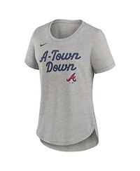 Nike Women's Heather Gray Atlanta Braves Script Tri-Blend T-Shirt