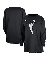 Nike Women's Black Wnba Jump Woman Logo Boyfriend Oversized Long Sleeve T-Shirt
