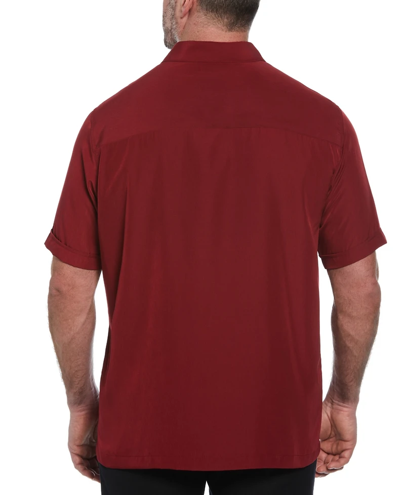 Cubavera Men's Big & Tall Stripe Short Sleeve Shirt