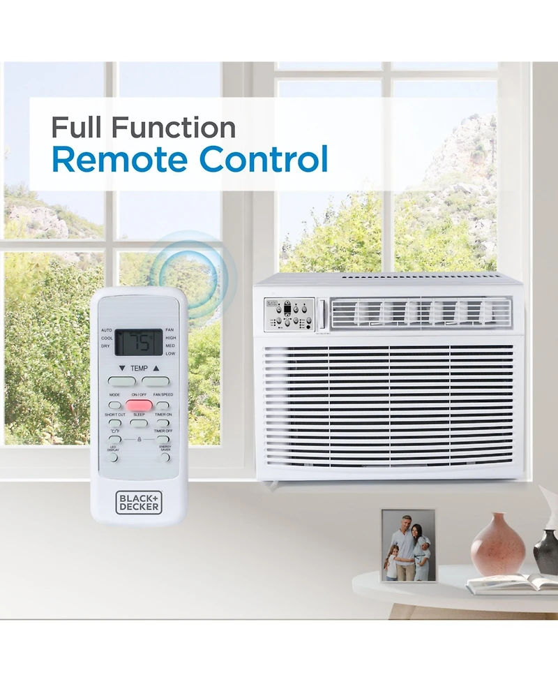 Black+Decker Window or Through The Wall Air Conditioner 18000 Btu, Ac Window Unit Cools Up to 1000 Square Feet, Window Ac Unit with Remote Control, 3