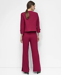 Dkny Women's Zip-Front Collarless Cropped Jacket
