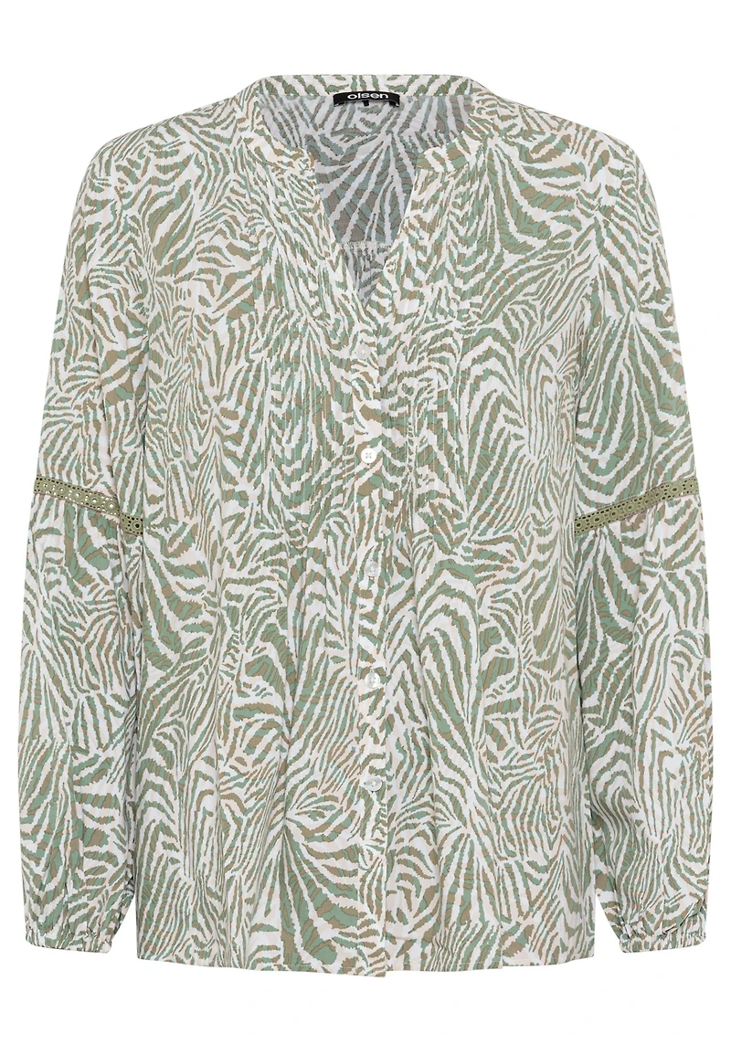 Olsen Women's Neo Animal Print Tunic Blouse