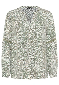 Olsen Women's Neo Animal Print Tunic Blouse