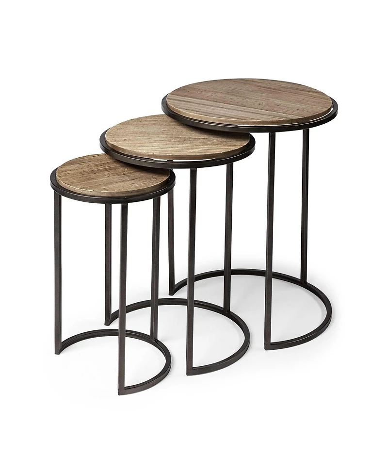 Solid Wood Round End Tables Set – Ideal for Modern and Rustic Interiors