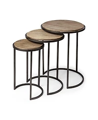 Solid Wood Round End Tables Set – Ideal for Modern and Rustic Interiors