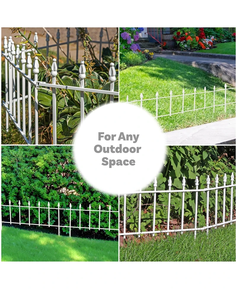 Outdoor Lawn and Garden Metal Roman Style Decorative Border Fence Panel Set