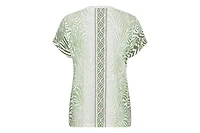 Olsen Women's Multi-Print Tie Neck T-Shirt