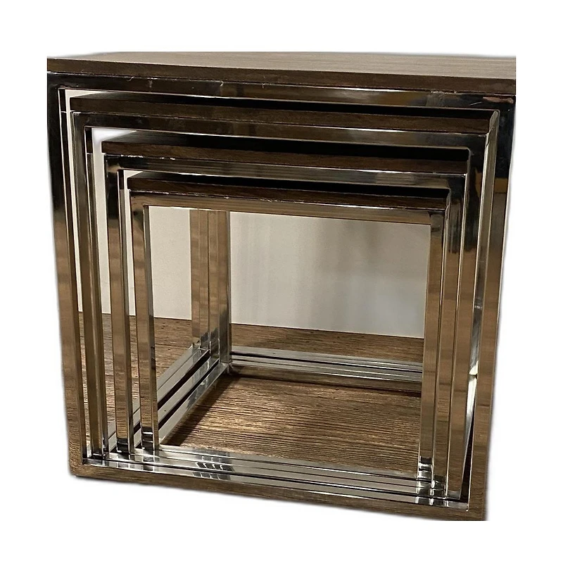 Set Of 4 Modern Rustic Nesting Accent Tables