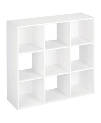 ClosetMaid 9 Cube Wood Stackable Open Bookcase Display Shelf Organizer, White