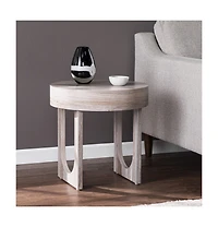 Simple Wood Round End Table for Bedroom or Living Room Styling