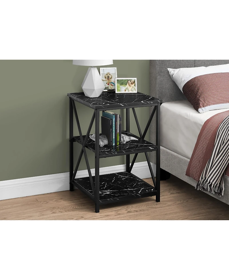 Space-Saving End Table with Two Shelves – Perfect for Small Living Rooms or Bedrooms