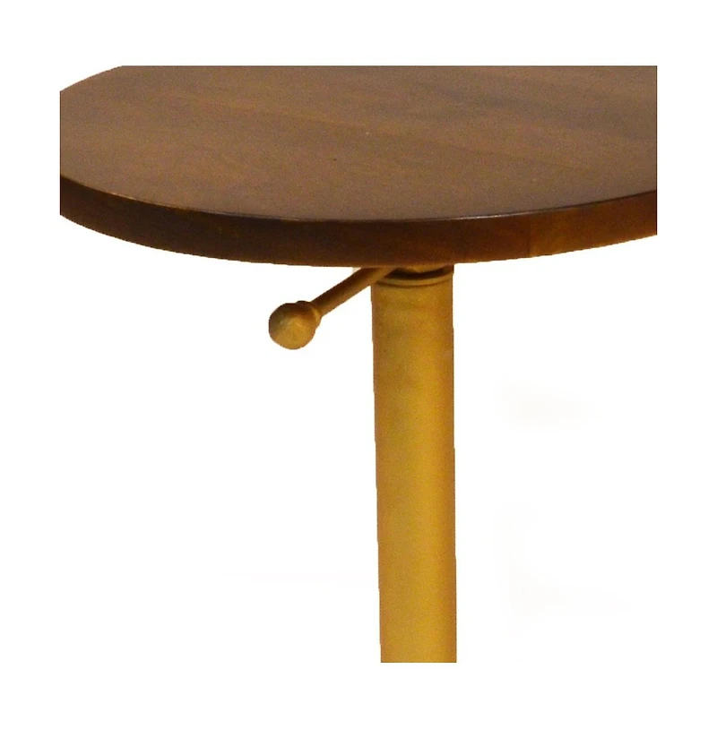 Solid Elm Wood End Table – Round Accent Table with Natural Grain for Home Interiors