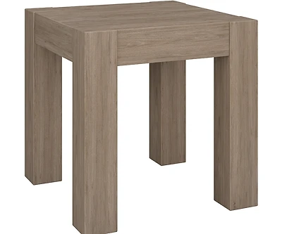 Wood Square End Table for Living Room – Classic Accent Table with Storage Shelf