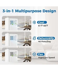 8000 Btu Portable Air Conditioner 3 in 1 Ac Unit Fan and Dehumidifier