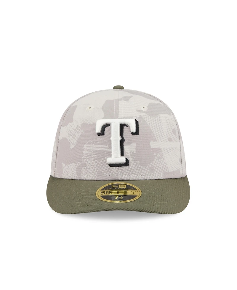 New Era Men's Light Beige/Olive Texas Rangers 2025 Armed Forces Day Low Profile 59FIFTY Fitted Hat