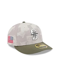 New Era Men's Light Beige/Olive Seattle Mariners 2025 Armed Forces Day Low Profile 59FIFTY Fitted Hat
