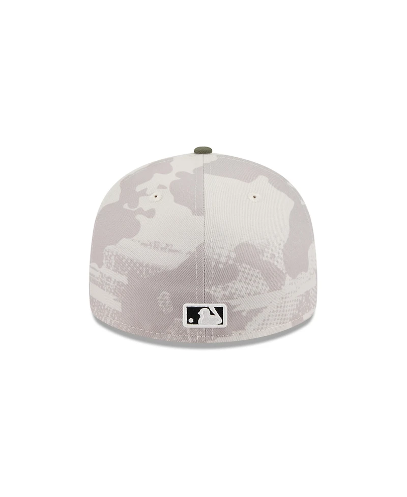 New Era Men's Light Beige/Olive Los Angeles Dodgers 2025 Armed Forces Day Low Profile 59FIFTY Fitted Hat